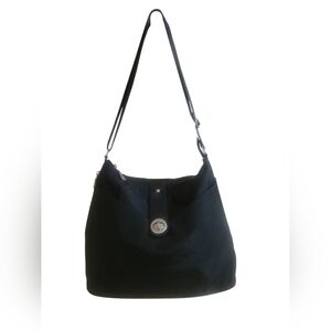 Baggallini Helsinki Black Nylon Hobo Travel Organizer Crossbody Shoulder Bag